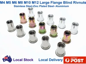 M4 5 6 8 10 12 rivet nuts blind nut Nutserts Rivnut Stainless Steel Aluminium - Foto 1 di 8