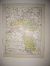 ANTIQUE 1902 COUNTY ROSCOMMON IRELAND MAP RAILROAD DETAILED SUPERB FINE RARE NR