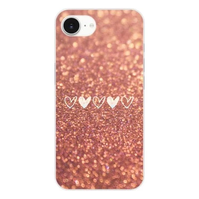 Coque en silicone - Compatible Apple iPhone 16e - design paillettes coeur - Photo 1/4
