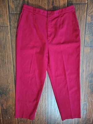 Pantalones de Colección Worthington Rojo Sólido Talla 16 Minimalista Informal Clásico Nueva York Foto 1 de 4