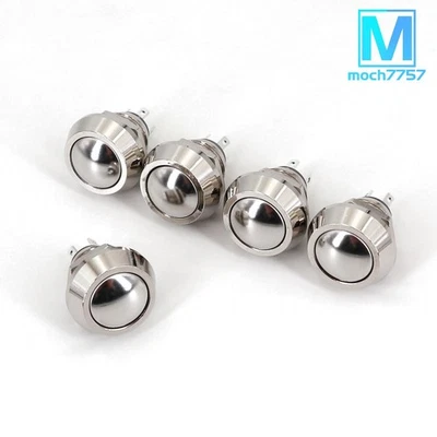 Interruptor pulsador SPDT 5 piezas de metal impermeable 12 mm 4 pines momentáneo abovedado 1NO 1NC Foto 1 de 4