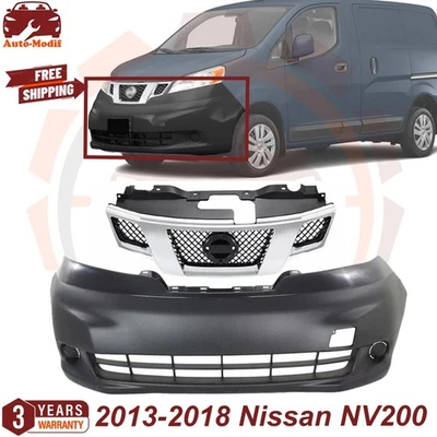 Front Bumper Cover Textured & Upper Grille For 2013-2018 Nissan NV200 Foto 1 de 4