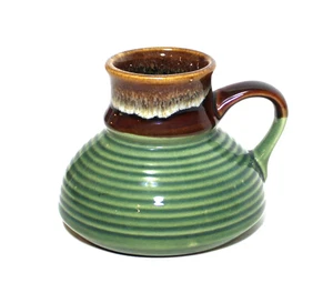 Vintage Keramik Reisebecher breiter Boden rutschfest blau & braun Tropfglasur - Bild 1 von 8