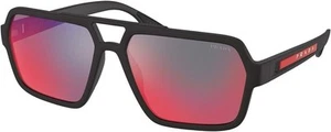 Prada Linea Rossa PS 01XS DG008F Black Rubber Sunglasses - Picture 1 of 3