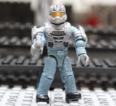 HALO Mega Bloks NMPD Pilot Mini Figure 97429 Police Air Support Hornet Blue 2014 - Image 1 of 4