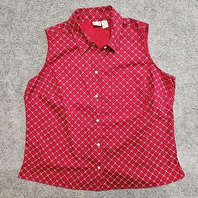 Винтажный чероки без рукавов верхний женщин 22W легкий на пуговицах сарая красный новый с Ярлыками - Изображение 1 из 4