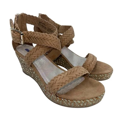 Sandalias alpargatas Stuart Weitzman Akilah color tostado para mujer talla 4 tacón de cuña trenzado Foto 1 de 4