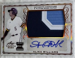 2020 LEAF TRINITY BASEBALL ALIKA WILLIAMS PA-AW1 XRC ROOKIE PATCH AUTO RAYS RC - Picture 1 of 2