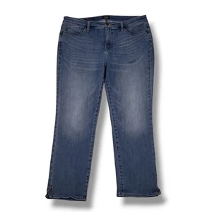 Jeans slim NYDJ Sheri donna 14 petite vita alta sollevamento orlo intagliato ritagliato - Foto 1 di 8