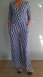 Marivie Jumpsuit Owerall Gr. S/38, Blau/Weiß, Made in Italy, NEU - Bild 1 von 13