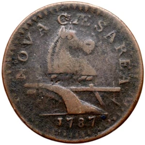 1787 M 64-t New Jersey Colonial Copper Coin - Picture 1 of 2