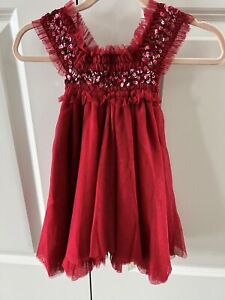 Luna Luna Copenhagen Red Tulle Smock Dress Size 12-18 Months Baby
