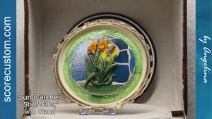 Sun Catcher, Stained Glass, 3D Hummingbird and Aloe with Stand - Picture 1 of 19