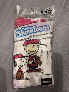 Vintage 1985 Hanes Boys ShowToons Charlie Brown Snoopy Peanuts Size 8 Underwear - Picture 1 of 2