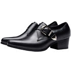Buckle Mens Formal Dress Business Low Top Heels Party Real Leather Shoes British