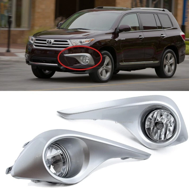 Clear Lens Pair OE Fog Light Lamp+Wiring+Switch Kit For 11-13 Toyota Highlander - Image 1 of 4