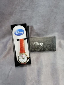 Disney eWatchFactory Vintage Style Analog Quarz Minnie Mouse Rot Glitzer Uhr - Bild 1 von 6