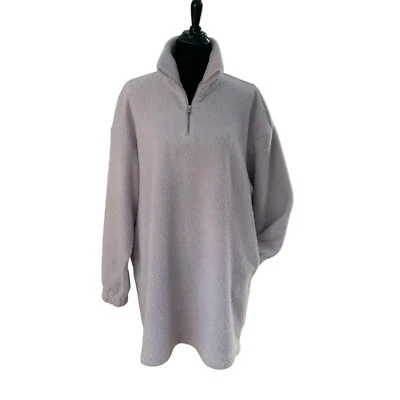 COS Sherpa Peluche 1/4 Cremallera Largo Jersey Vestido Grande EUR M Pullover Chaqueta Lavanda Foto 1 de 4