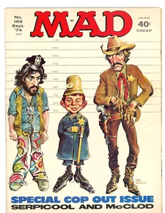 Mad Magazine Issue # 169 September 1974 Special Cop Out Serpico & McClod Humor - Bild 1 von 3