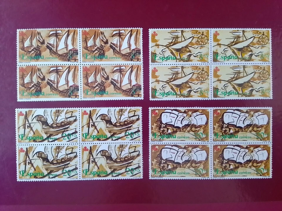 SELLOS ESPAÑA MNH 1990 BLOQUES 4 DESCUBRIMIENTO DE AMÉRICA  - Imagen 1 de 1