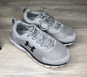 Under Armour Charged Assert 9 Mens Gray Lace-Up Running Shoes - Size 8 4E - Picture 1 of 6
