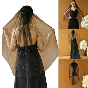 Single Layer Shimmering Bridal Veils Elegant Wedding Veils Bride Photo Accessory - Picture 1 of 9