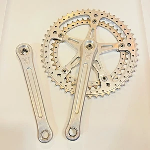 Vintage Sugino Mighty Crown Road Crank Set Old School BMX 171 mm Drillium Maxy - Picture 1 of 5