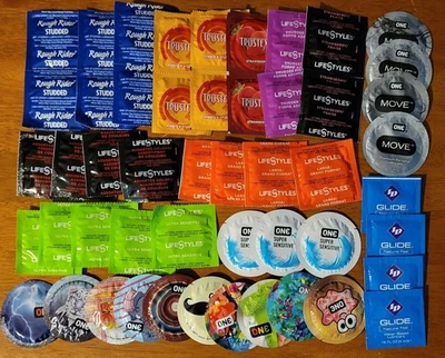 Lifestyles, One, Trustex 43 Condoms Sample Pack + 8 Lubricants - 51 Total Pieces - Image 1 of 4