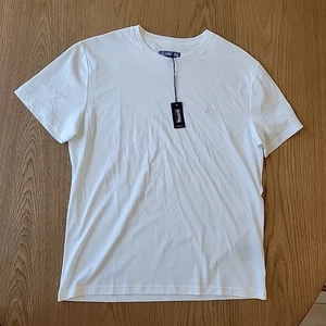 Vilebrequin Cotton Crew Neck Shirt Men Medium White Embroidery Turtle Logo NWT - Picture 1 of 12