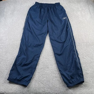 VINTAGE Reebok Pants Mens XL Blue Mesh Lined Windbreaker Track Ankle Zip Y2K - Picture 1 of 14