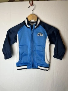 Vintage Nike Air Youth Kids 4 T Swag Jacket 90s Y2K Zip Up Logo Blue Swoosh - Picture 1 of 9