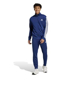  Tuta Intera Completa Full Tracksuit UOMO Adidas Basic 3-Stripes Tricot Blu  - Imagen 1 de 4