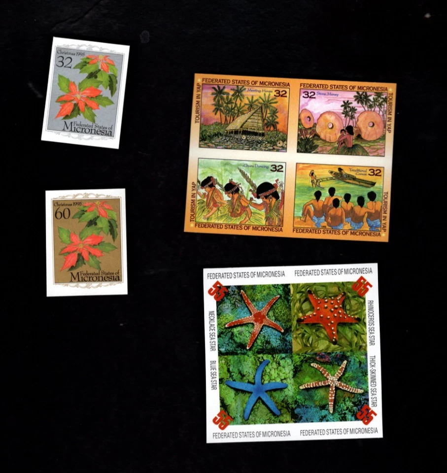 Micronesia sc#234-5 #239-40 bloques (1995-6) IMPERF MNH Foto 1 de 1