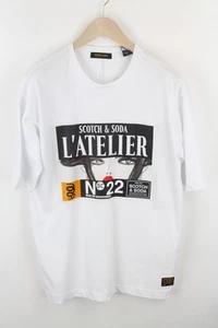 Scotch & Soda M Algodón Blanco Camiseta Manga Corta Logo Ams Couture Hombre - Imagen 1 de 9