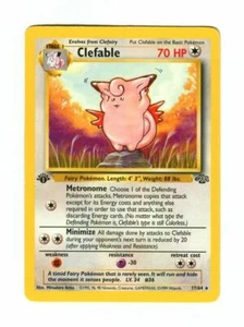Vintage 1999 First Edition CLEFABLE Pokemon Card 17/64 Rare (Jungle Set) - Picture 1 of 2