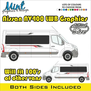 LWB NISSAN NV400 L3 autocaravana cámper calcomanías pegatinas gráficos furgoneta SIN P&P 007 - Imagen 1 de 4