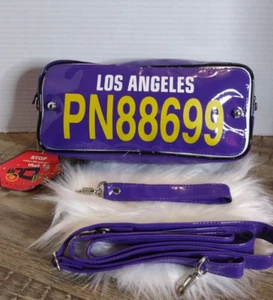 License Plate Vinyl Clutch Purple Purse Y2K Cyber 90s MOD FX Creations L.A. - Picture 1 of 6