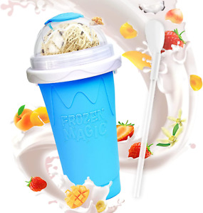 Frozen Magic Slushy Cup, Smoothie Cups with Lids and Straws, Slushie Maker