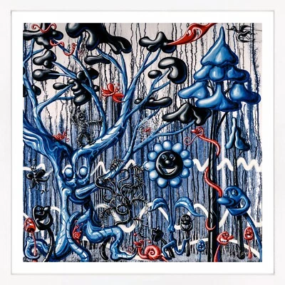 Kenny Scharf "Furungle (Azul)" | Impresión de pigmento firmada con polvo de diamante | 47x47" Foto 1 de 4
