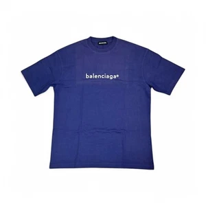 Authentic Balenciaga T-Shirt Copyright Logo Print Oversized Blau Gr. XXS-S - Bild 1 von 15