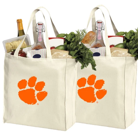 CLEMSON Reusable Shopping Tote 2pc Set ClemsonMOTHER'S DAY GIFT Cover