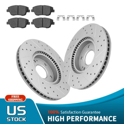 前钻转子 + 陶瓷刹车片适用于 2011 - 2014 年现代索纳塔起亚 — 第 1/4 张图片