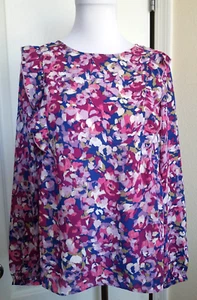 Blusa Top Nanette Lepore Carmine Multicolor Floral Volantes Talla Mediana NUEVA $68 - Imagen 1 de 10