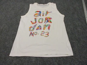 Air Jordan Shirt Boy's Large White Tank Sleeveless Logo Cotton Youth Basketball* - Picture 1 of 12