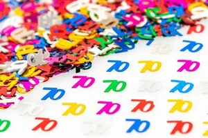 Tabletop Confetti Multicolour 70th Birthday Anniversary Scatter Party Decor X1 - Picture 1 of 6