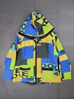 Elena Wang jacket womens size XL zip-up funky all over print hooded