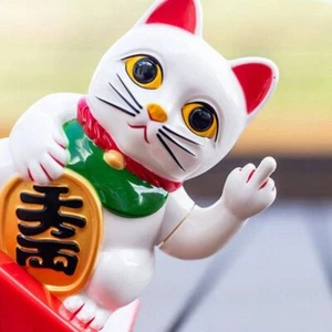 Gatto fortunato cinese Maneki Neko Fortune Waved Feng Shui Figura arredamento casa - Foto 1 di 6