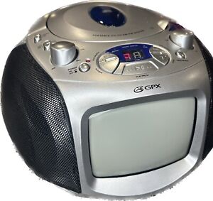 GPX Portable CD TV AM FM System TVB544 Tested AC/Car Adaptor Manual No Box