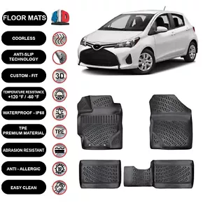 Alfombrillas forro para Toyota Yaris (2013-2019) impermeables moldeadas en 4D negras 4 un. - Imagen 1 de 5