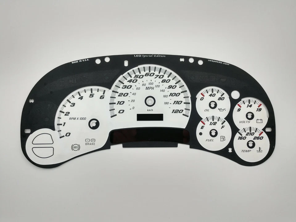 Sobreposição US Speedo White Silverado SS para GM Clusters 03-05 1500 Gas LED Edition - Imagem 1 de 4